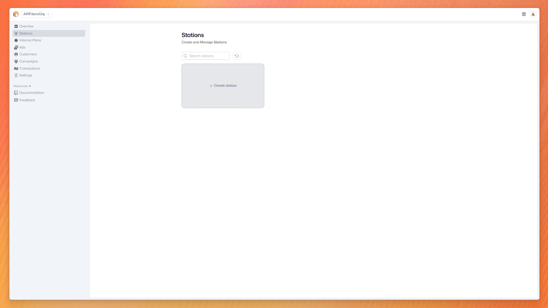 Empty stations dashboard