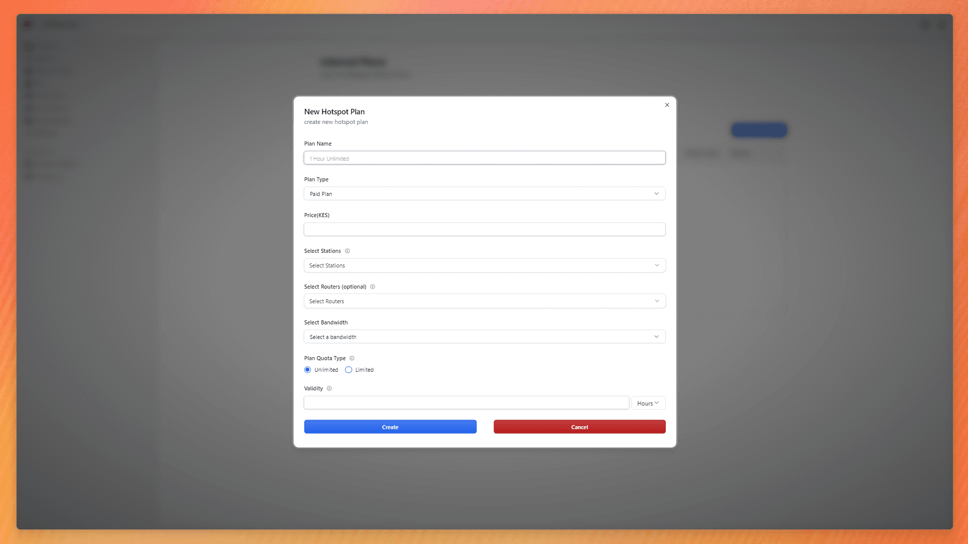 Hotspot Package Creation